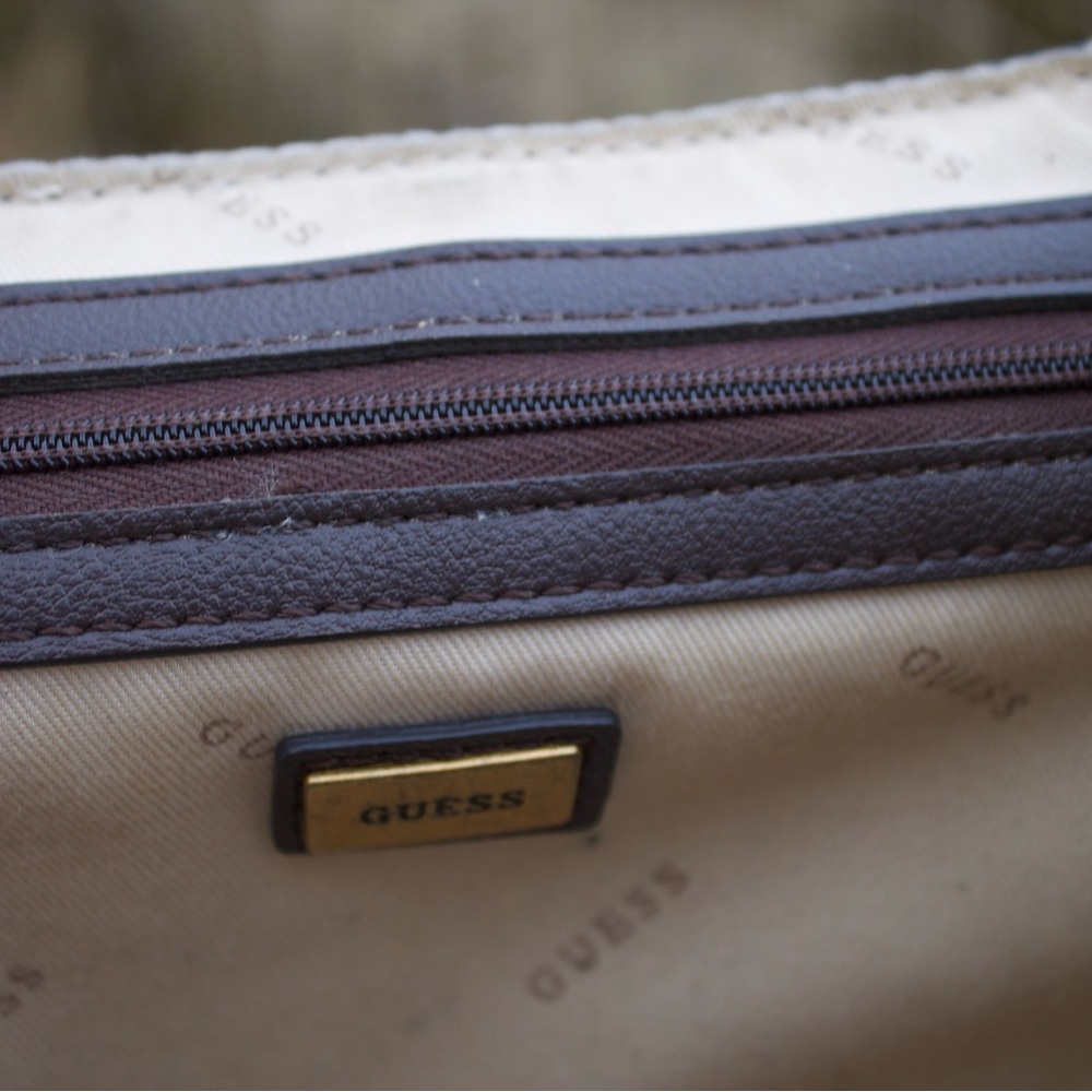 Guess Brown/Black Croc-Embossed Crossbody Bag with Gold Hardware - Picture 11 of 11